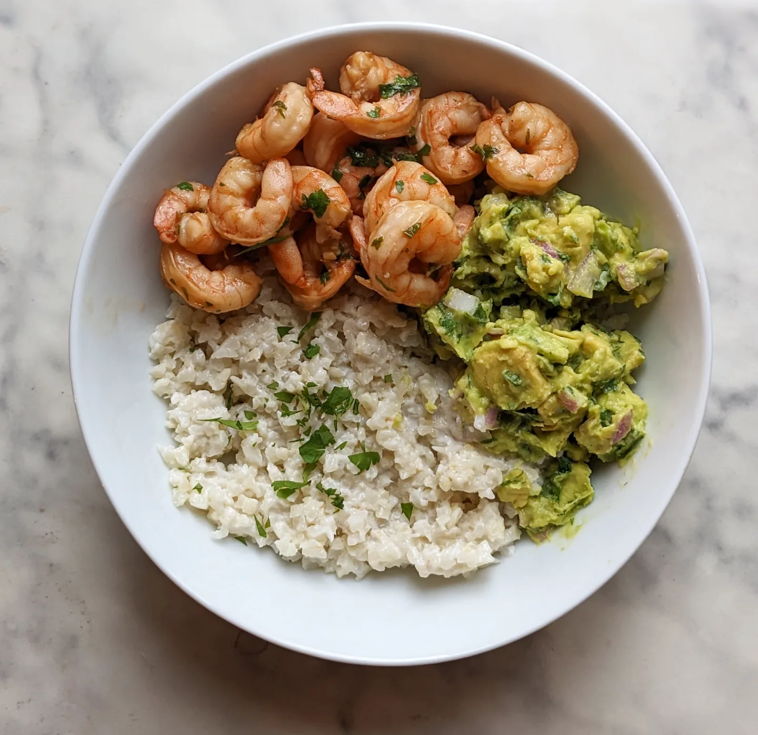 Keto Cilantro Lime Shrimp with Coconut Cauliflower Rice